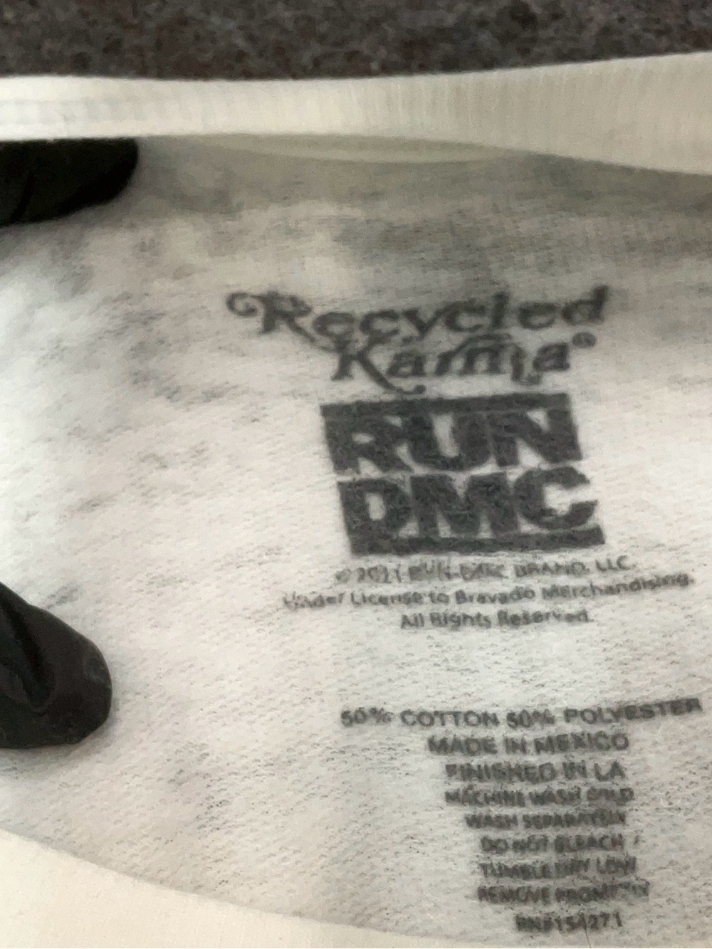 Recycled Karma White RUN DMC Graphic Sweatshirt - Picture 4 of 4